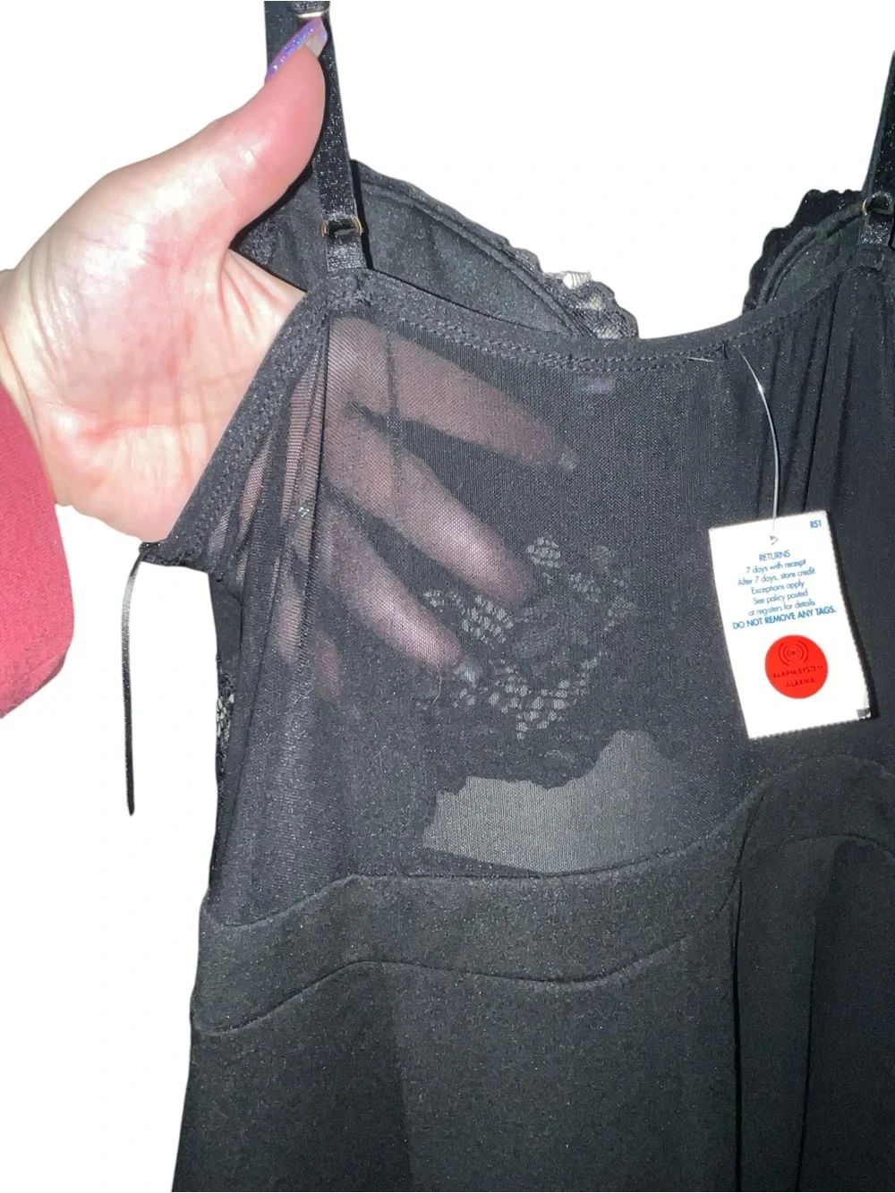 Blashe Black Lace Bodysuit Jumpsuit with Sheer lace Cup Detail. Size L - Picture 4 of 5